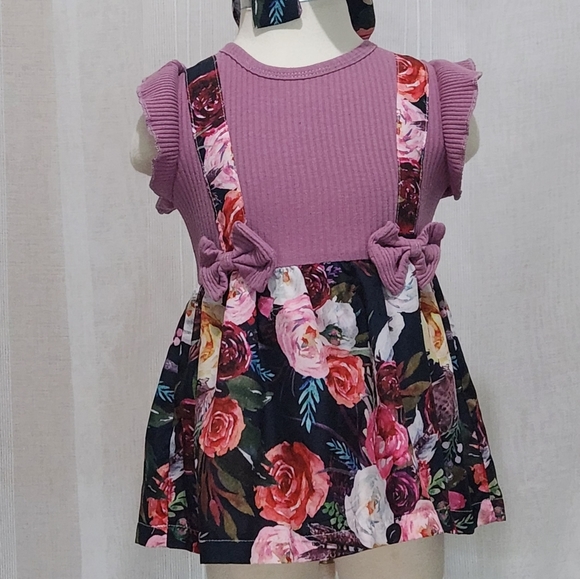Baby Girl floral Dress with headband. Size 12-18M - Picture 12 of 13